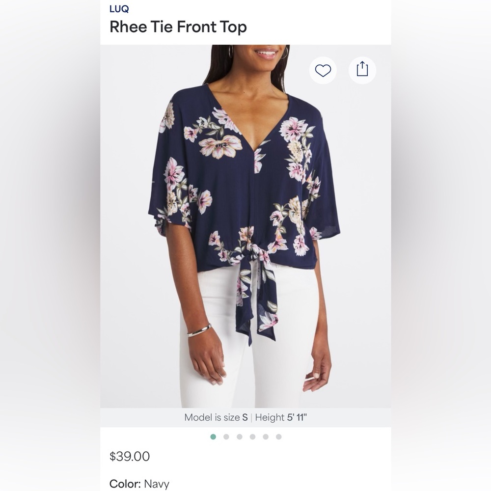LUQ Rhee Tie Front Top